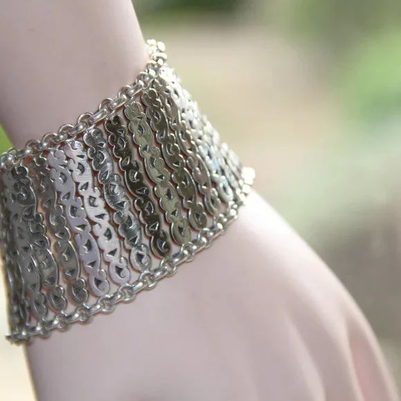 Lois Hill Sterling Silver Scroll Link Bracelet - Picture 7 of 13